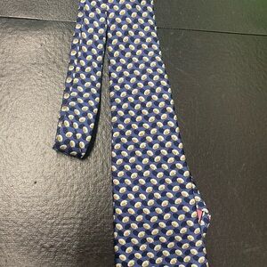 Vineyard Vines Navy Tie with Footballs.